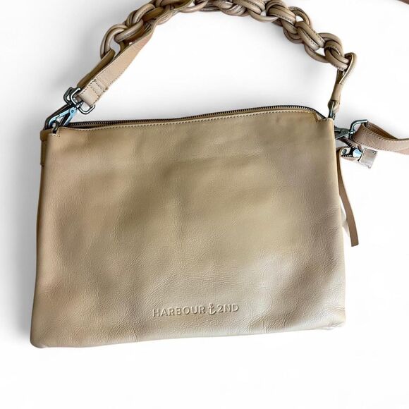 NWOT Harbour 2nd Leather Triple Compartment Satchel Crossbody Bag in Caramel - Picture 6 of 6